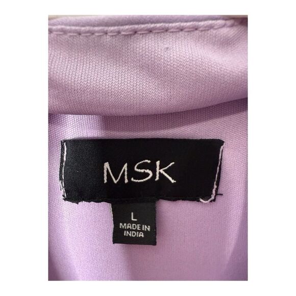 NWT MSK lilac colored sleeveless ruffle dress button front size large - Picture 6 of 8